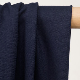 Tissu polo maille piquée bleu marine - pretty mercerie - mercerie en ligne