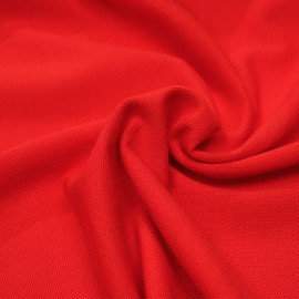 Tissu polo maille piquée rouge poppy - pretty mercerie - mercerie en ligne