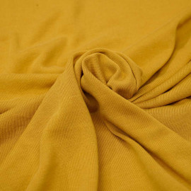 Tissu jersey cupro jaune moutarde  - pretty mercerie - mercerie en ligne