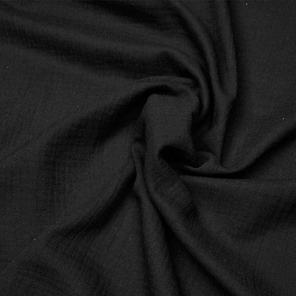 tissu double gaze de coton noir - pretty mercerie - mercerie en ligne