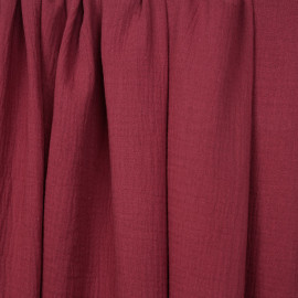 tissu double gaze de coton rose garnet  - pretty mercerie - mercerie en ligne