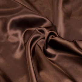 Doublure satin polyester chocolat x 10cm - pretty mercerie - mercerie en ligne