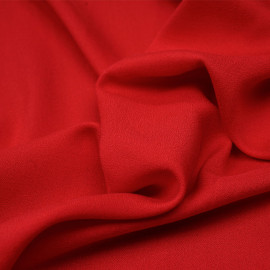Tissu crêpe proviscose true red - pretty mercerie - mercerie en ligne