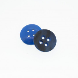 Bouton rond bi-color bleu & noir
