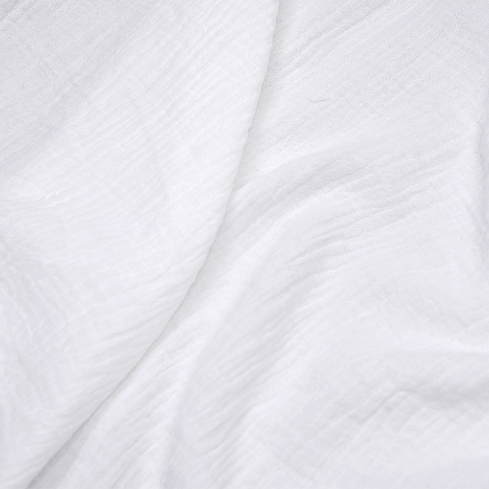 tissu double gaze de coton blanc cassé - pretty mercerie - mercerie en ligne