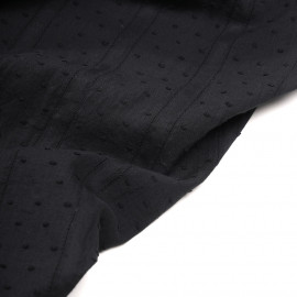Tissu coton plumetis et bandes brodées noir - pretty mercerie - mercerie ne ligne