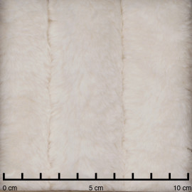 Tissu fausse fourrure blanc cassé à rayures verticales - pretty mercerie - mercerie en ligne