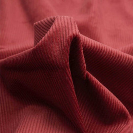 Tissu velours côtelé coton rouge de pompei - pretty mercerie - mercerie en ligne