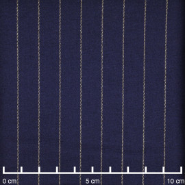 Tissu flanelle bleu marine à motif rayure lurex or - mercerie en ligne - pretty mercerie