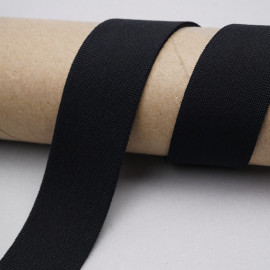 ruban élastique polyester recyclé noir tricoté | Pretty mercerie | mercerie en ligne