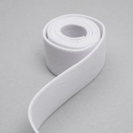 ruban élastique polyester recyclé blanc tricoté | pretty mercerie | Mercerie en ligne