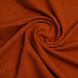 Tissu sweat gratté orange rust | Pretty Mercerie | Mercerie en ligne