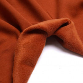 Tissu sweat gratté orange rust | Pretty Mercerie | Mercerie en ligne