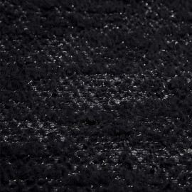 Tissu maille lainage bouclé et tricoté noir et fil lurex or | Pretty Mercerie | mercerie en ligne
