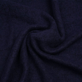 Tissu lainage maille tricoté bleu nuit | Pretty Mercerie | mercerie en ligne