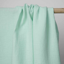 tissu double gaze de coton vert pastel | Pretty Mercerie | mercerie en ligne