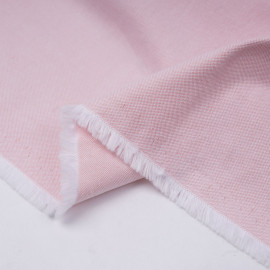 Tissu coton oxford rose et blanc | Pretty Mercerie | mercerie en ligne