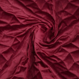 Tissu matelassé velours rouge garnet à motif graphique / pretty mercerie / mercerie en ligne