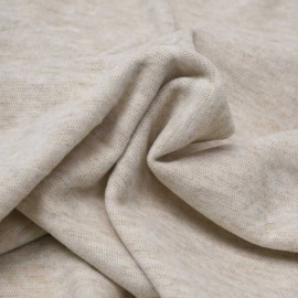 Tissu coton pilou-pilou beige chiné | Pretty Mercerie | mercerie en ligne