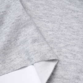 Tissu viscose pilou-pilou gris clair chiné | Pretty Mercerie | mercerie en ligne