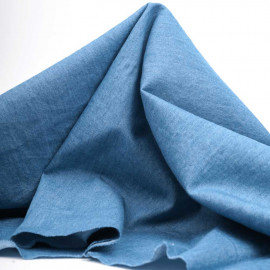 Tissu coton chambray bleu clair | Pretty Mercerie | mercerie en ligne