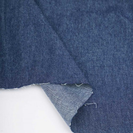 Tissu coton chambray lourd bleu brut | Pretty Mercerie | mercerie en ligne