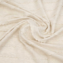 Tissu jersey birch à motif tissés lignes festonnées | Pretty Mercerie | mercerie en ligne