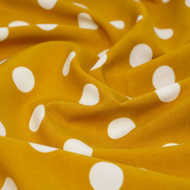 Tissu polyester sunflower à motif pois blanc cassé | pretty mercerie | mercerie en ligne