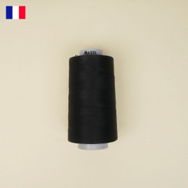 Cône de fil à coudre noir haute ténacité 5000 m | fabrication française | pretty mercerie | mercerie en ligne