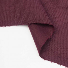 Tissu piqué de coton effet velours bordeaux stretch | pretty mercerie | mercerie en ligne