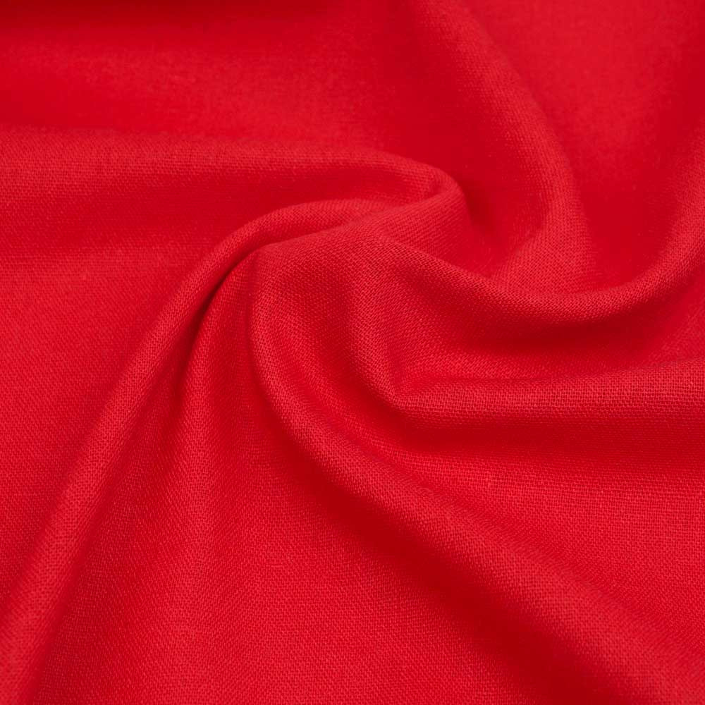 Tissu lin et viscose rouge poppy | pretty mercerie | mercerie en ligne