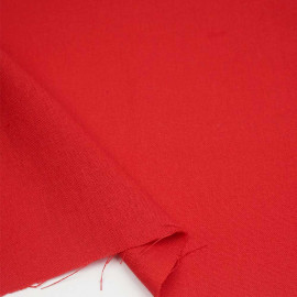 Tissu lin et viscose rouge poppy | pretty mercerie | mercerie en ligne