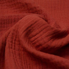 tissu double gaze de coton red claye | Pretty Mercerie | mercerie en ligne