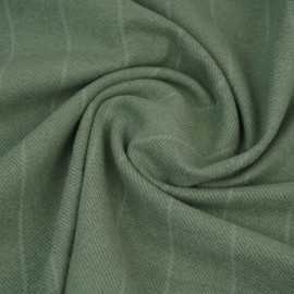 Tissu coton sergé et peigné à motif rayure - Verde