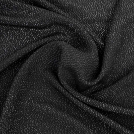 Tissu viscose uni et fil lurex argenté - Noir