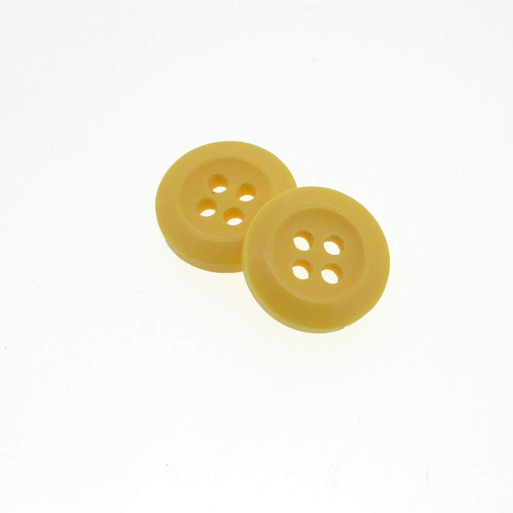 Bouton Polyester  Jaune Bouton D'or 15mm