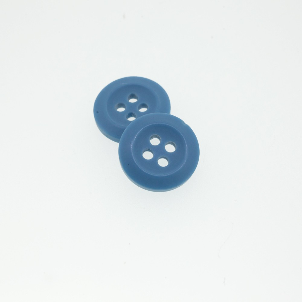 Bouton Polyester Bleu Acier 15mm
