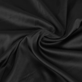 Tissu Silky satiné uni léger - Noir