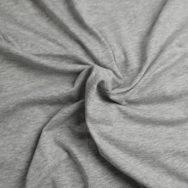 Tissu jersey de coton gris chiné