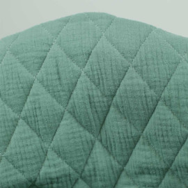 Tissu matelassé double gaze de coton motif losange - Vert