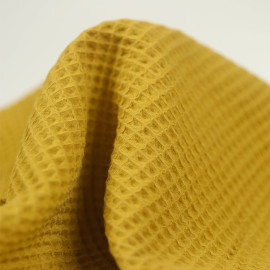 Tissu coton nid d'abeille - Jaune