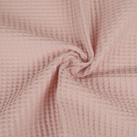 Tissu coton nid d'abeille - Rose