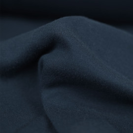 Tissu jersey maille tricoté de coton uni peigné - Bleu foncé