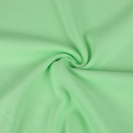 Tissu jersey maille tricoté de coton uni peigné - vert pastel