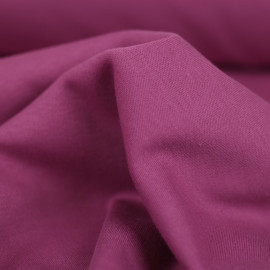 Tissu jersey maille tricoté de coton uni peigné - rose foncé