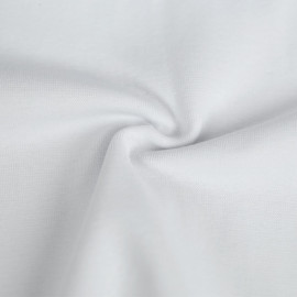 Tissu jersey maille tricoté bord-côte tubulaire - Blanc