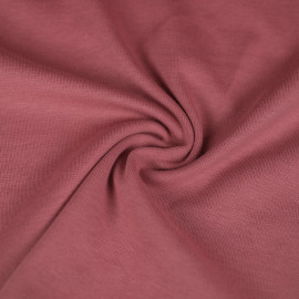 Tissu jersey maille tricoté bord-côte tubulaire - vieux rose