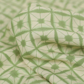 Tissu viscose Prisme à motif graphique tie and dye - Vert