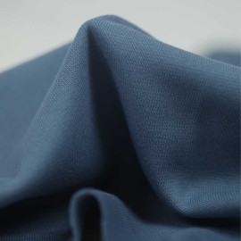 Tissu jersey maille tricoté ( ou bord-côte ) bleu infinity