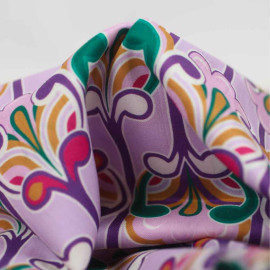 Tissu coton Persephone violet à motif floral